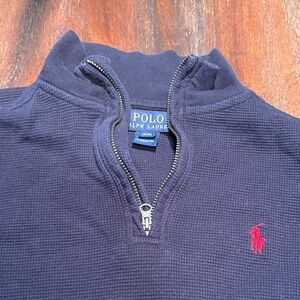 Polo by Ralph Lauren Men's Dark Blue Zip-Up Sweater
